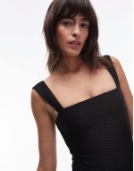 textured swimsuit in black