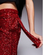 Jaspre embellished mini skirt in red
