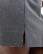 tailored mini skirt with splits in grey