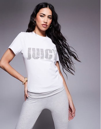 diamanete logo t-shirt in white