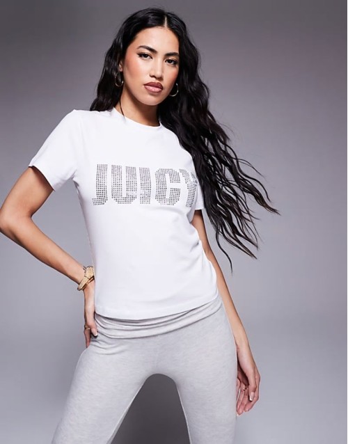 diamanete logo t-shirt in white