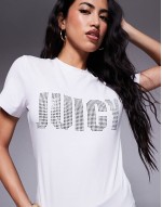 diamanete logo t-shirt in white