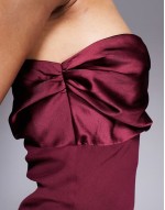 Tall satin chiffon mix draped one shoulder maxi dress in burgundy