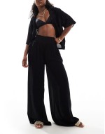 Premium mix & match crinkle beach set in black